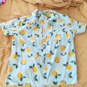 Lemon Print Button Down